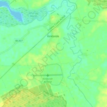 Mapa topográfico Kirkbride, altitud, relieve