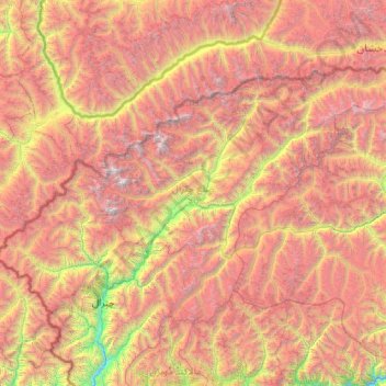 Mapa topográfico Upper Chitral District, altitud, relieve