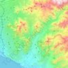 Mapa topográfico Pachacámac, altitud, relieve