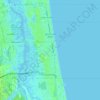 Mapa topográfico Jacksonville Beach, altitud, relieve