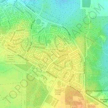 Mapa topográfico Karama, altitud, relieve