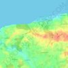 Mapa topográfico Noer, altitud, relieve