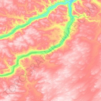 Mapa topográfico Rivière du Gué, altitud, relieve