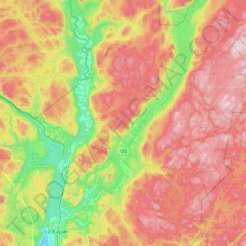 Mapa topográfico La Bostonnais, altitud, relieve
