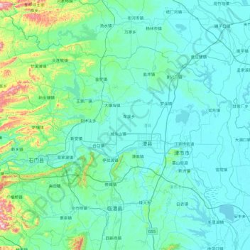 Mapa topográfico 澧县, altitud, relieve