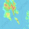 Mapa topográfico Leyte du Sud, altitud, relieve