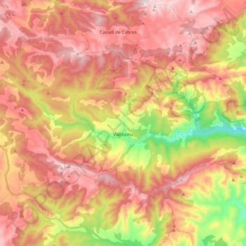 Mapa topográfico Vallibona, altitud, relieve