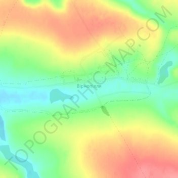 Mapa topográfico Вернополье, altitud, relieve