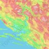 Mapa topográfico Herzegovina-Neretva Canton, altitud, relieve