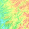 Mapa topográfico Cherokee County, altitud, relieve