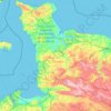 Mapa topográfico Manche, altitud, relieve