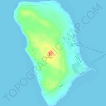 Mapa topográfico Higatangan Island, altitud, relieve