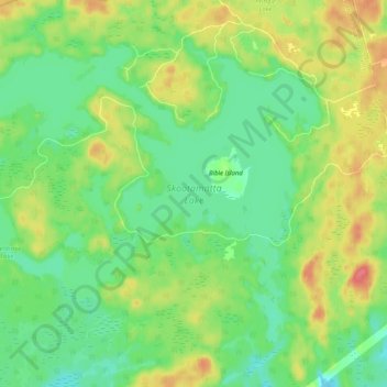Mapa topográfico Skootamatta Lake, altitud, relieve