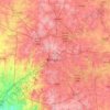 Mapa topográfico Bangalore, altitud, relieve