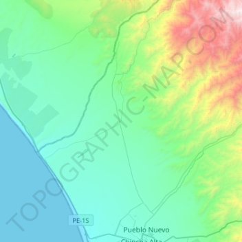 Mapa topográfico Grocio Prado, altitud, relieve