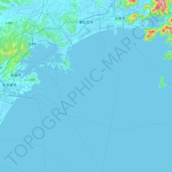 Mapa topográfico Higashimatsushima, altitud, relieve