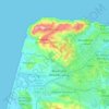 Mapa topográfico arrondissement de Tanger-Medina طنجة المدينة, altitud, relieve