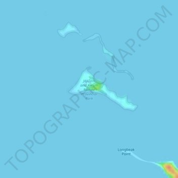Mapa topográfico Sandy Island, altitud, relieve