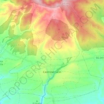Mapa topográfico Castroserracín, altitud, relieve