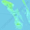 Mapa topográfico Roanoke Island, altitud, relieve
