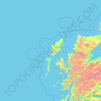 Mapa topográfico Western Isles, altitud, relieve