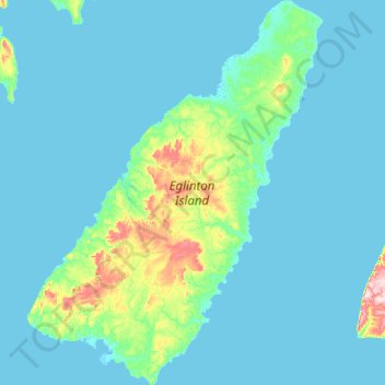 Mapa topográfico Eglinton Island, altitud, relieve