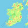 Mapa topográfico Irlanda, altitud, relieve