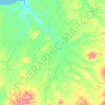 Mapa topográfico Тигиль, altitud, relieve
