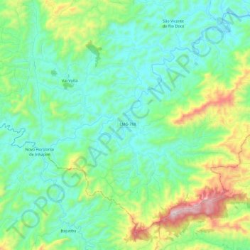 Mapa topográfico Vai-Volta, altitud, relieve