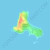 Mapa topográfico Isla Doña Sebastiana, altitud, relieve