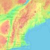 Mapa topográfico Nouvelle-Angleterre, altitud, relieve