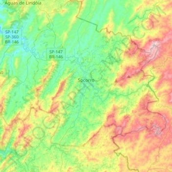 Mapa topográfico Socorro, altitud, relieve