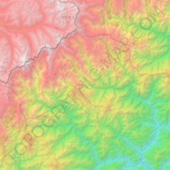 Mapa topográfico Sawa Circle, altitud, relieve