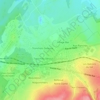 Mapa topográfico 25800, altitud, relieve