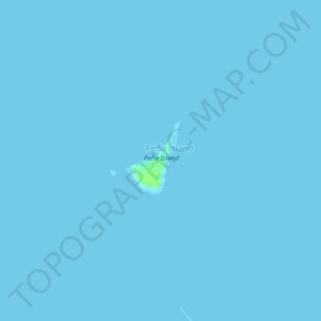 Mapa topográfico Pena Island, altitud, relieve