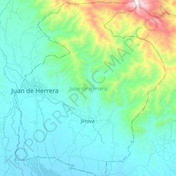 Mapa topográfico Juan de Herrera, altitud, relieve