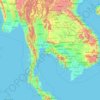 Mapa topográfico Thailandia, altitud, relieve
