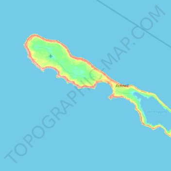 Mapa topográfico Rennell Island, altitud, relieve