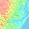 Mapa topográfico Indiaroba, altitud, relieve