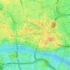 Mapa topográfico City of London, altitud, relieve