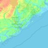 Mapa topográfico Charleston County, altitud, relieve