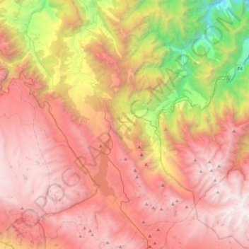 Mapa topográfico Colomi, altitud, relieve