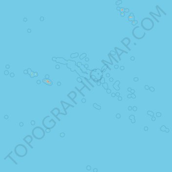 Mapa topográfico Polinesia francese, altitud, relieve
