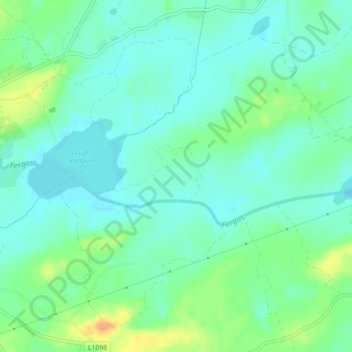 Mapa topográfico Tonlegee, altitud, relieve