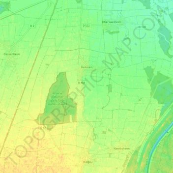 Mapa topográfico Heiteren, altitud, relieve