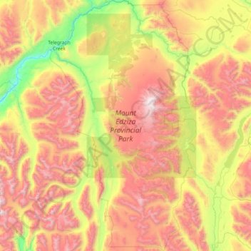 Mapa topográfico Mount Edziza Provincial Park, altitud, relieve