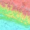 Mapa topográfico Bagmati, altitud, relieve