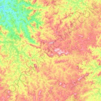 Mapa topográfico Desterro de Entre Rios, altitud, relieve