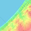 Mapa topográfico Franja de Gaza, altitud, relieve
