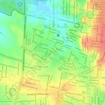 Mapa topográfico Samapi, altitud, relieve
